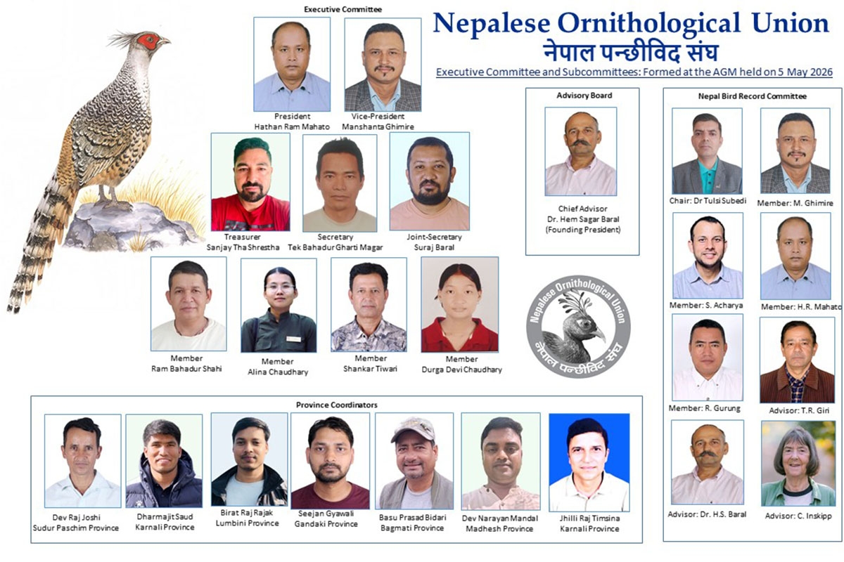 Nepalese Ornithological Union (NOU) Elects New Leaders at AGM (5 May 2026)